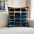 Olso Navy And Gold Velvet Pillow - OSLO01J-NYGD