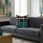 Oslo Teal Gold Velvet Pillow - OSLO01J-TLGD