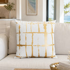 Oslo White Gold Velvet Pillow - OSLO01J-WTGD