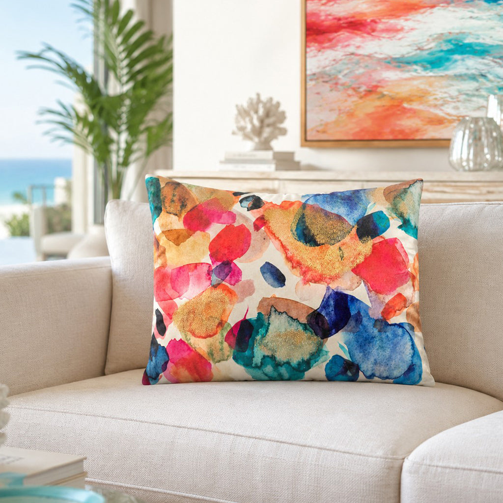 Otto Abstract Multi Velvet Pillow - OTTO01C-MT