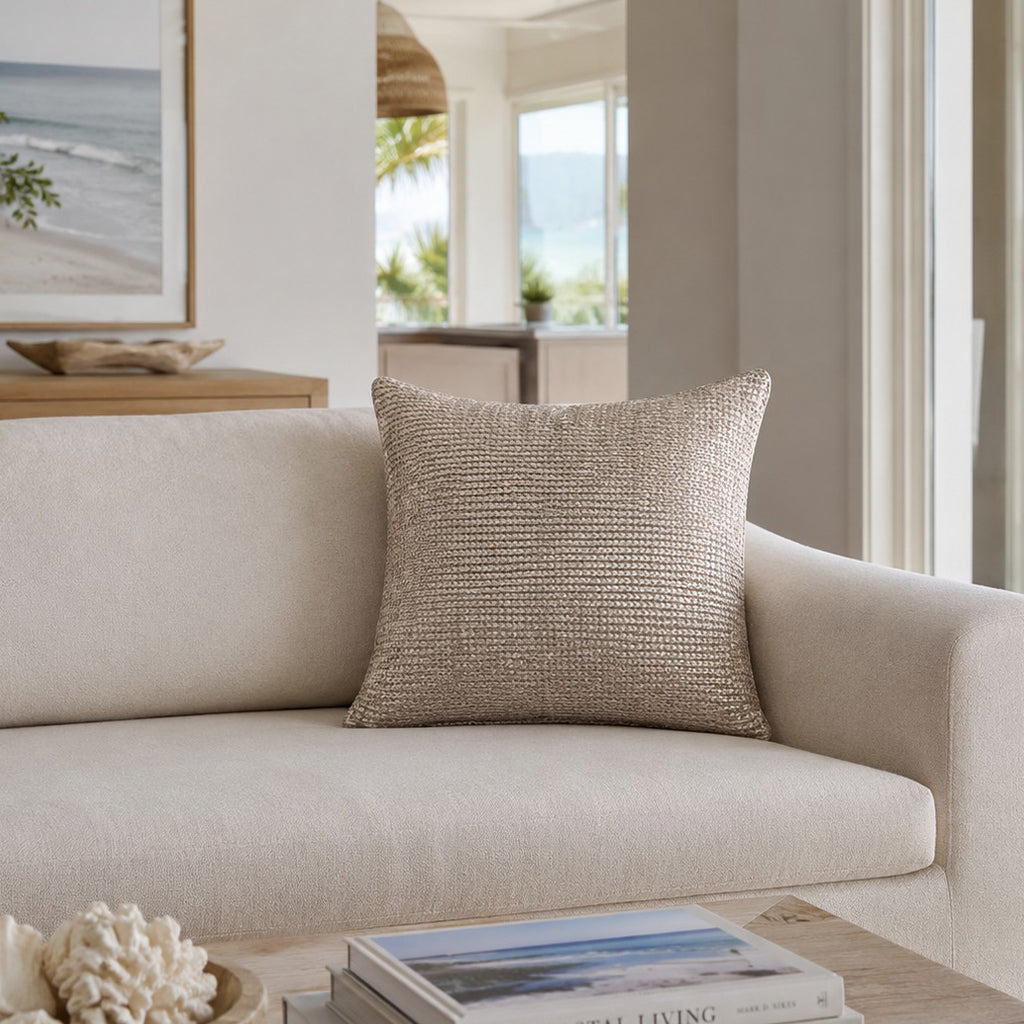 Piper Acrylic Knit Gold Pillow - PIPER01J-GD