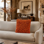 Pompom Woven Orange Pillow - POMPOMA-OR