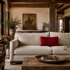 Pompom Woven Red Pillow - POMPOMC-RD