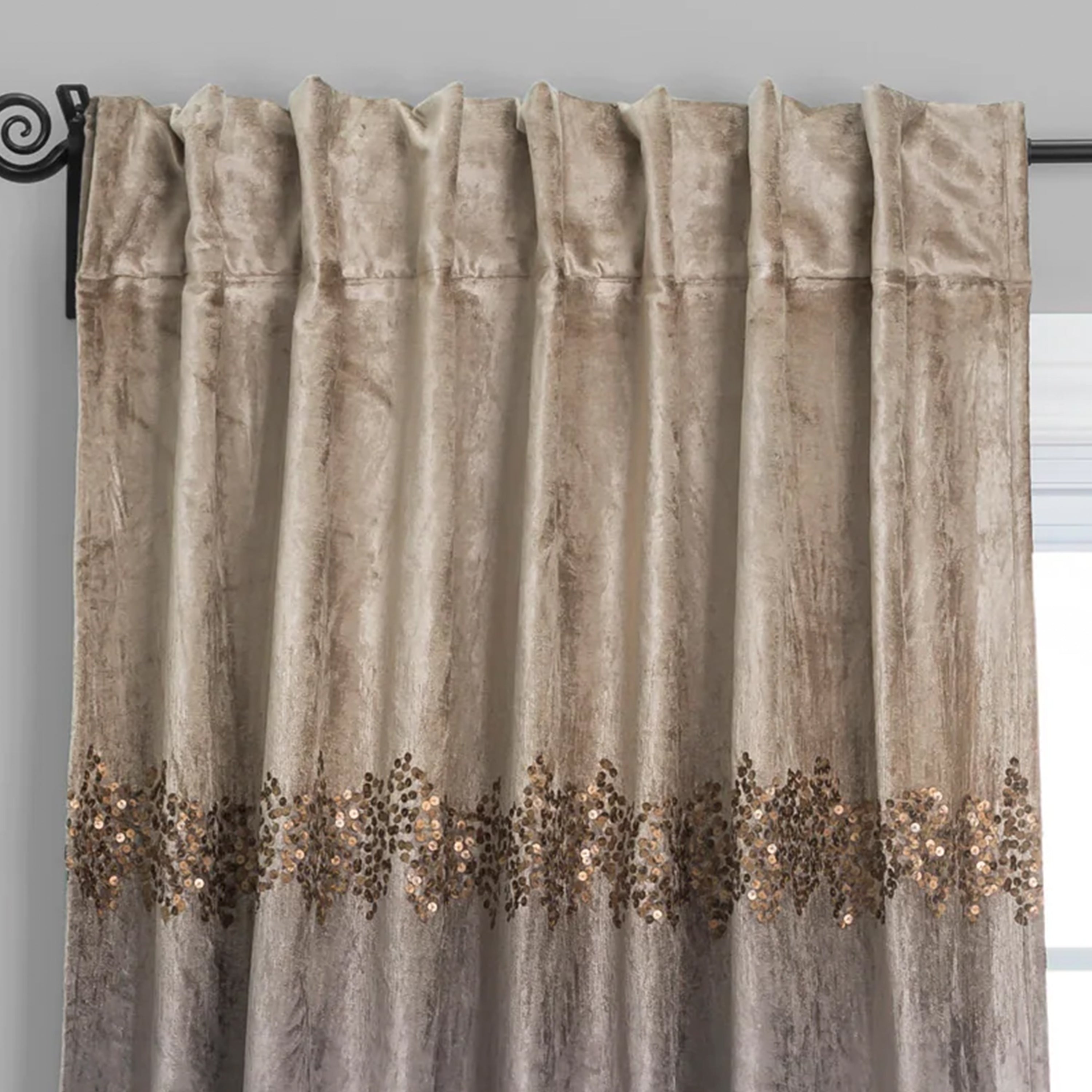 Raina Charcoal Ombre Velvet Panel