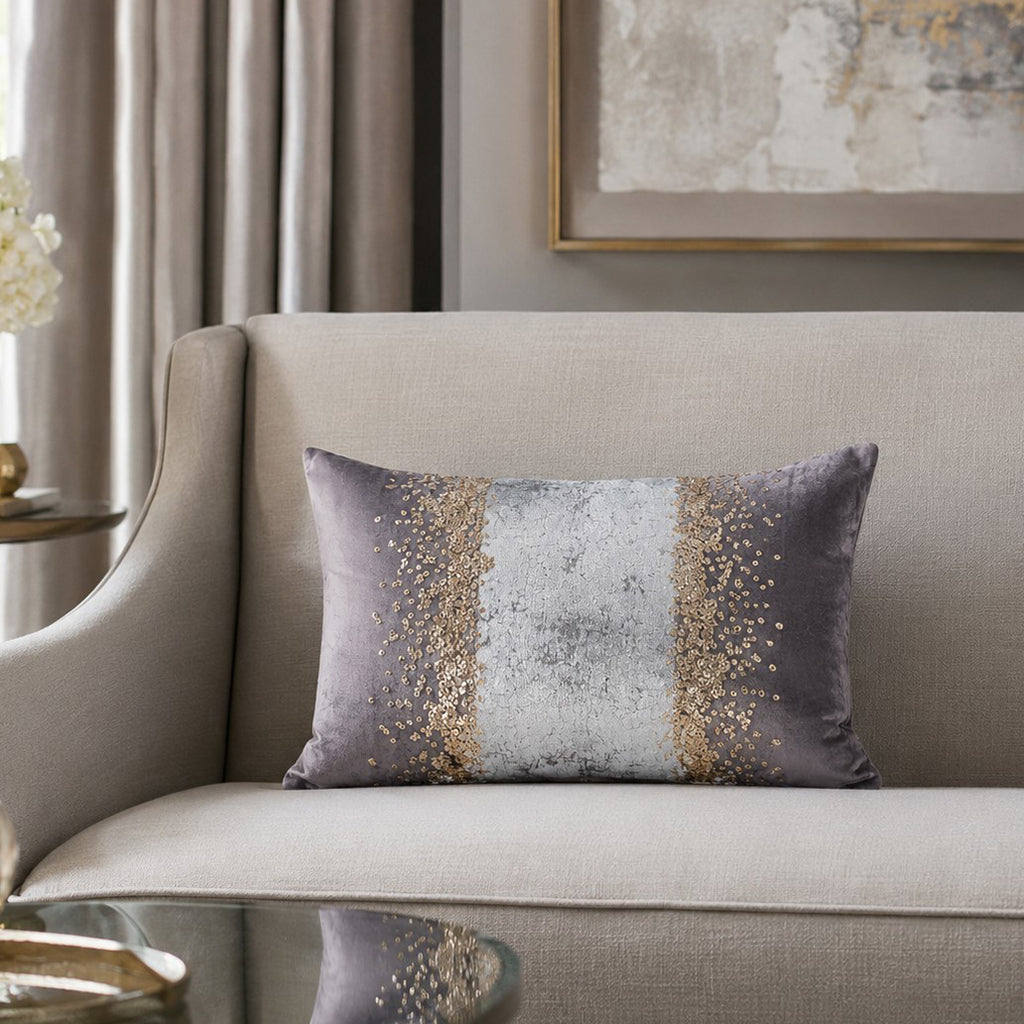 Raina Charcoal Velvet Pillow - RAINA04C-CH