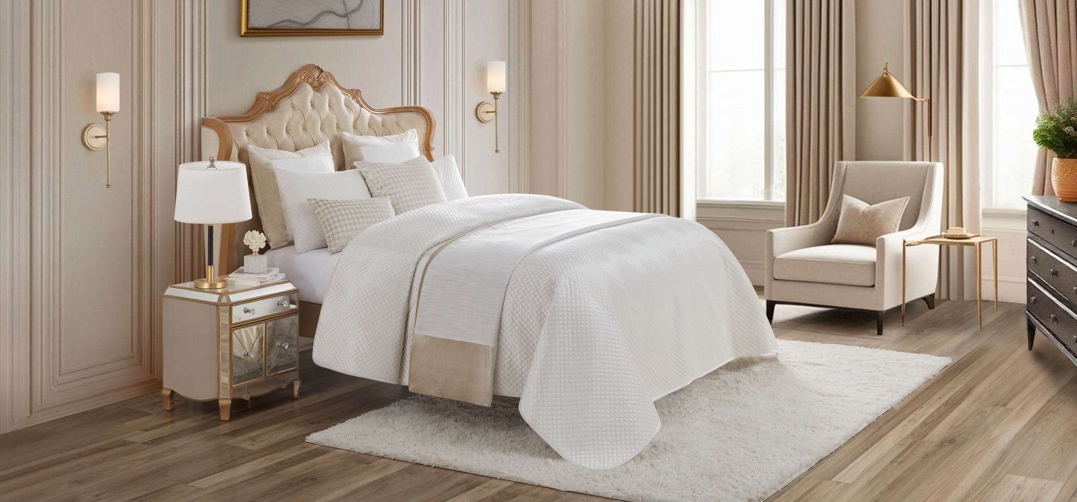 Rhodes Ivory Quilt Set