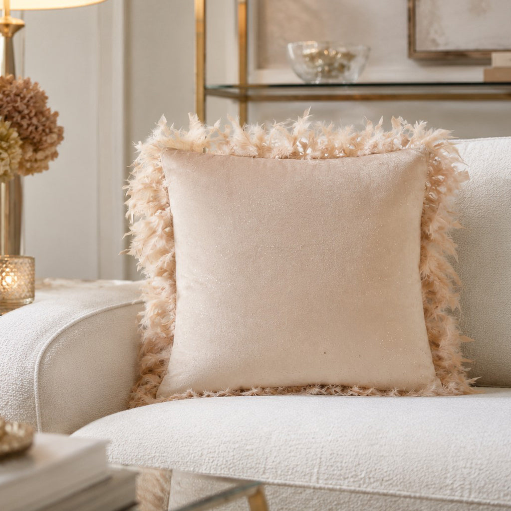 Rica Beige Velvet Pillow - RICA06A-BG