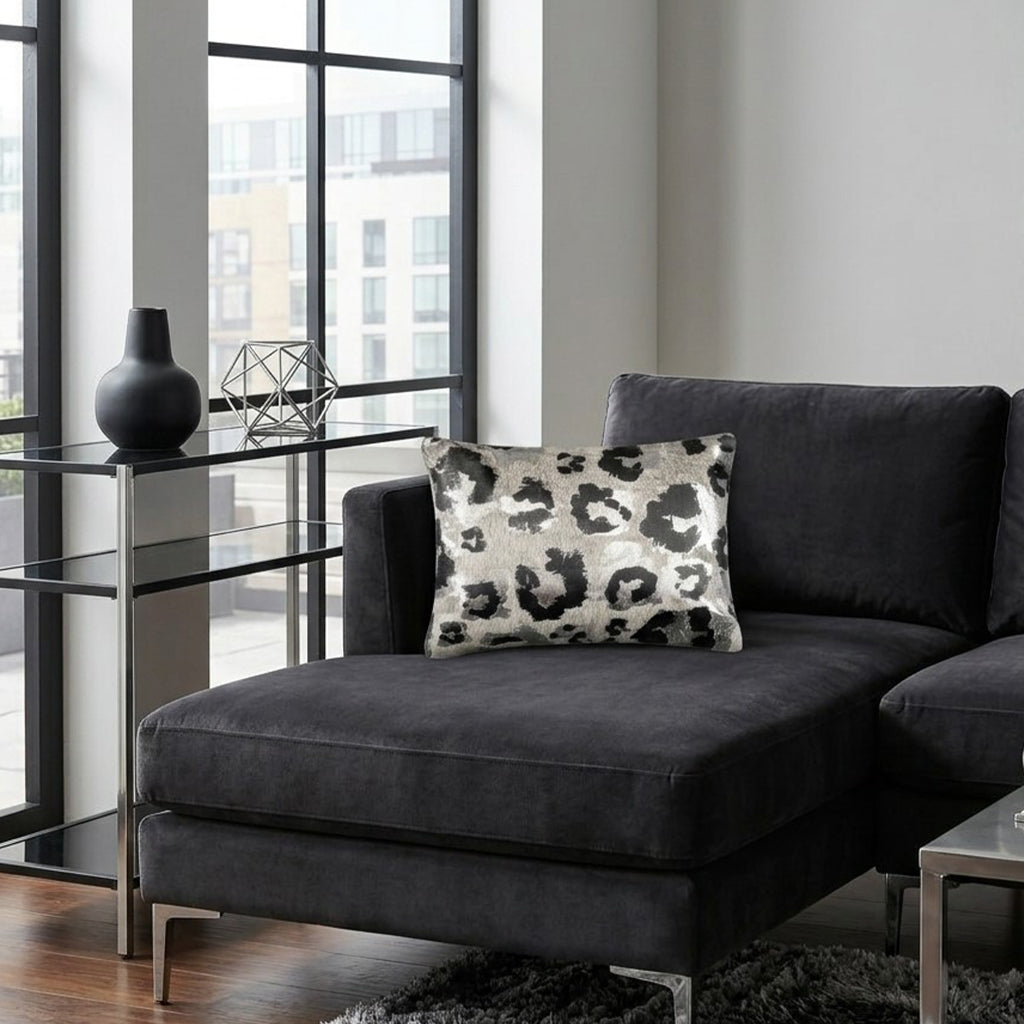 Rio Grey Animal Print Pillow - RIO03C-GYSV