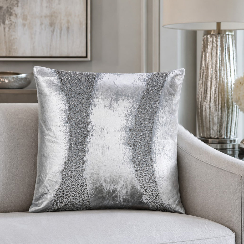 Ruza Aqua And Silver Pillow - RUZA01J-AQSV
