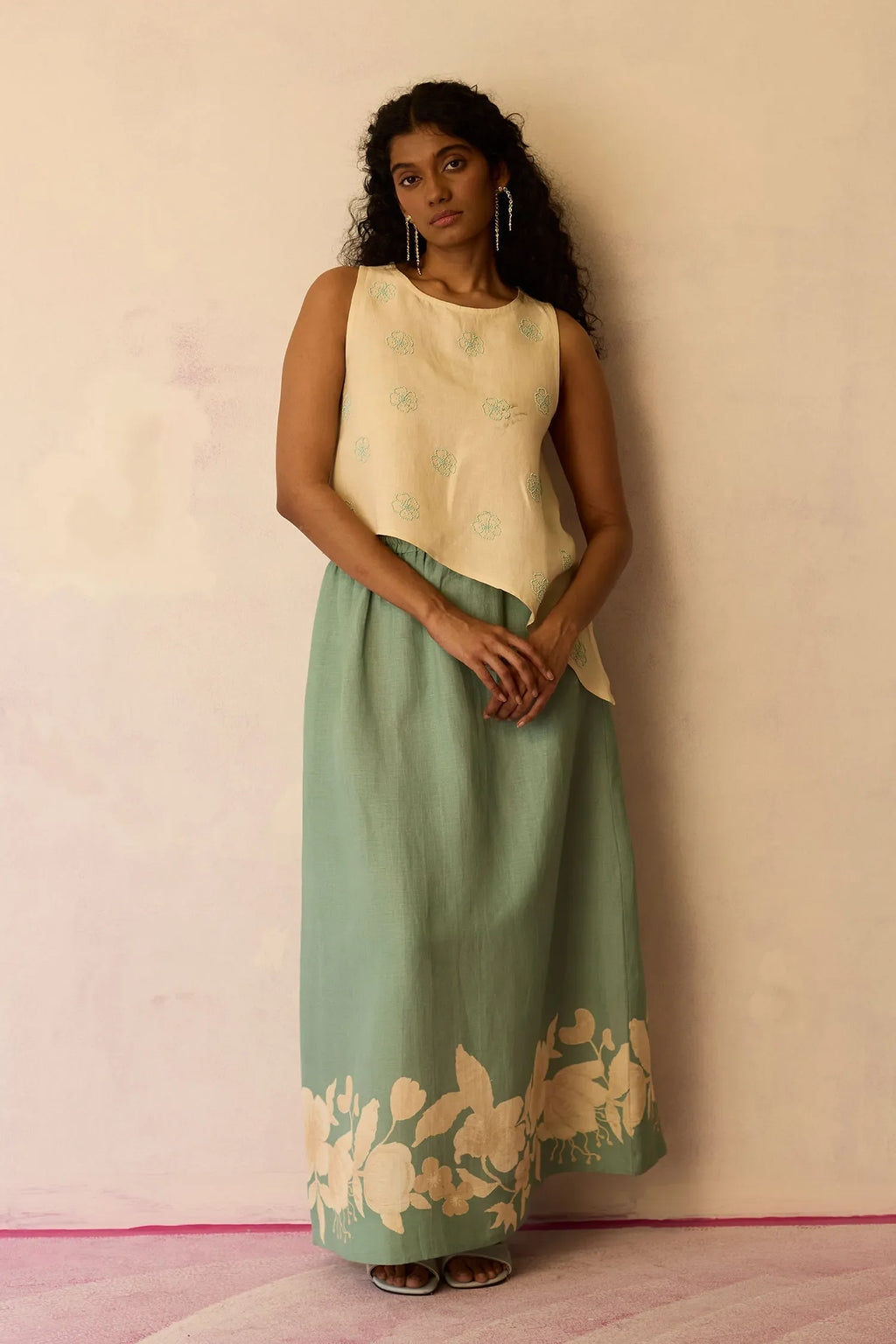 Hibiscus Anaar Asymmetrical Hem Co-ord Set