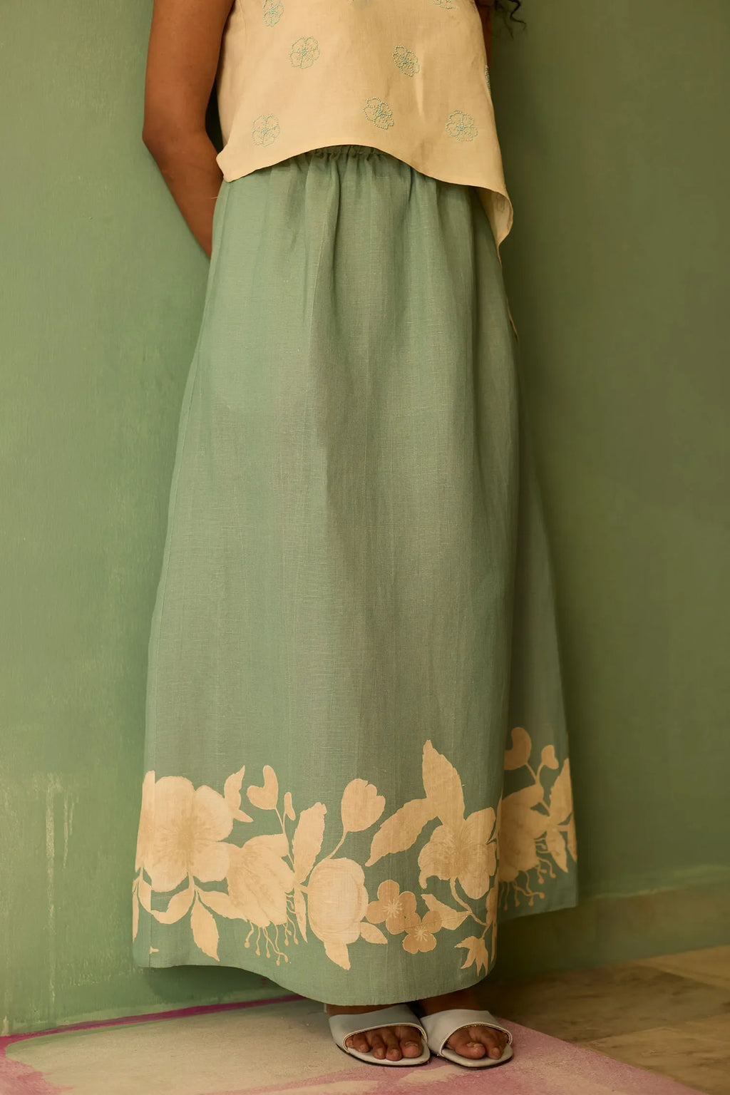 Hibiscus Anaar Asymmetrical Hem Co-ord Set
