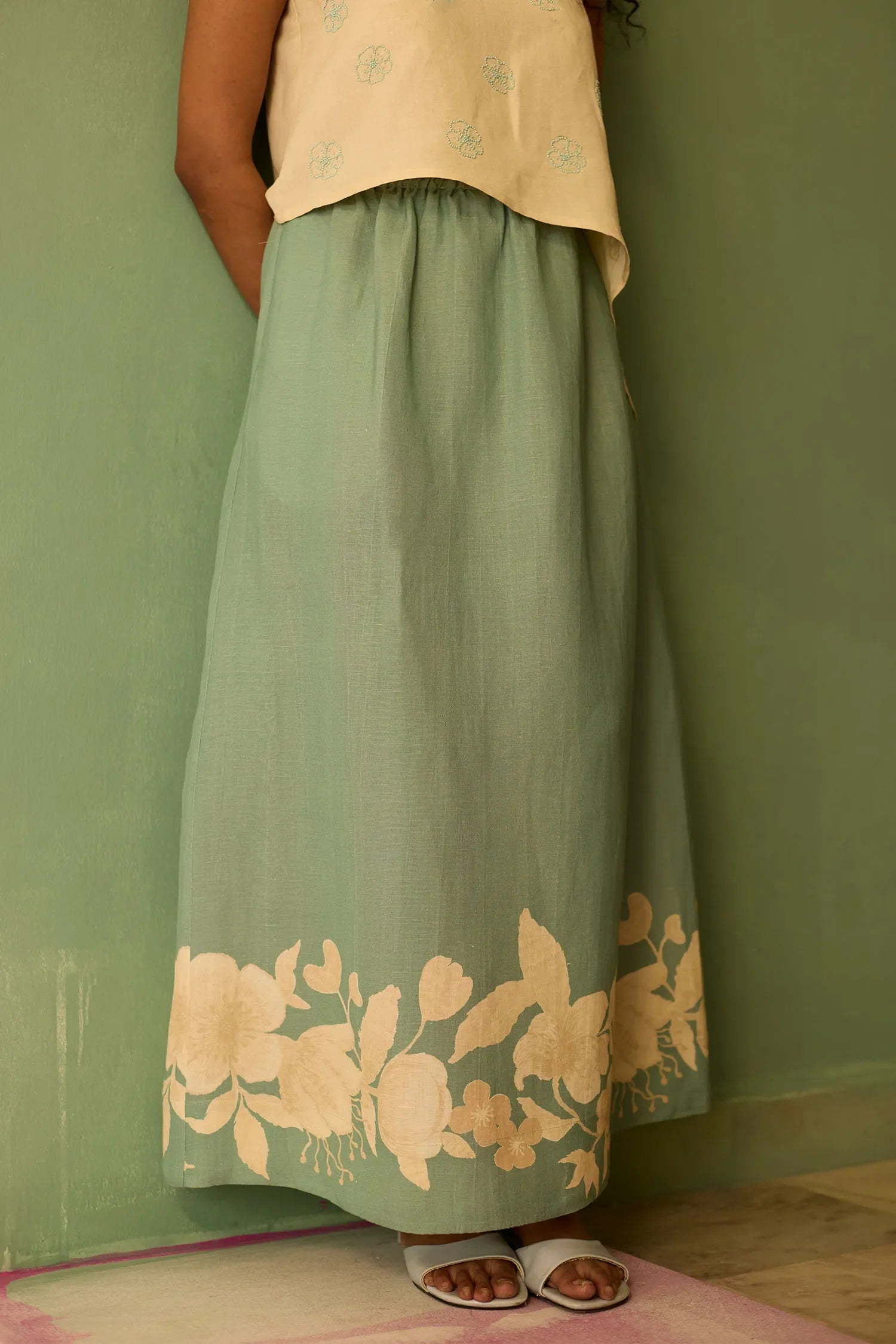 Hibiscus Anaar Asymmetrical Hem Co-ord Set