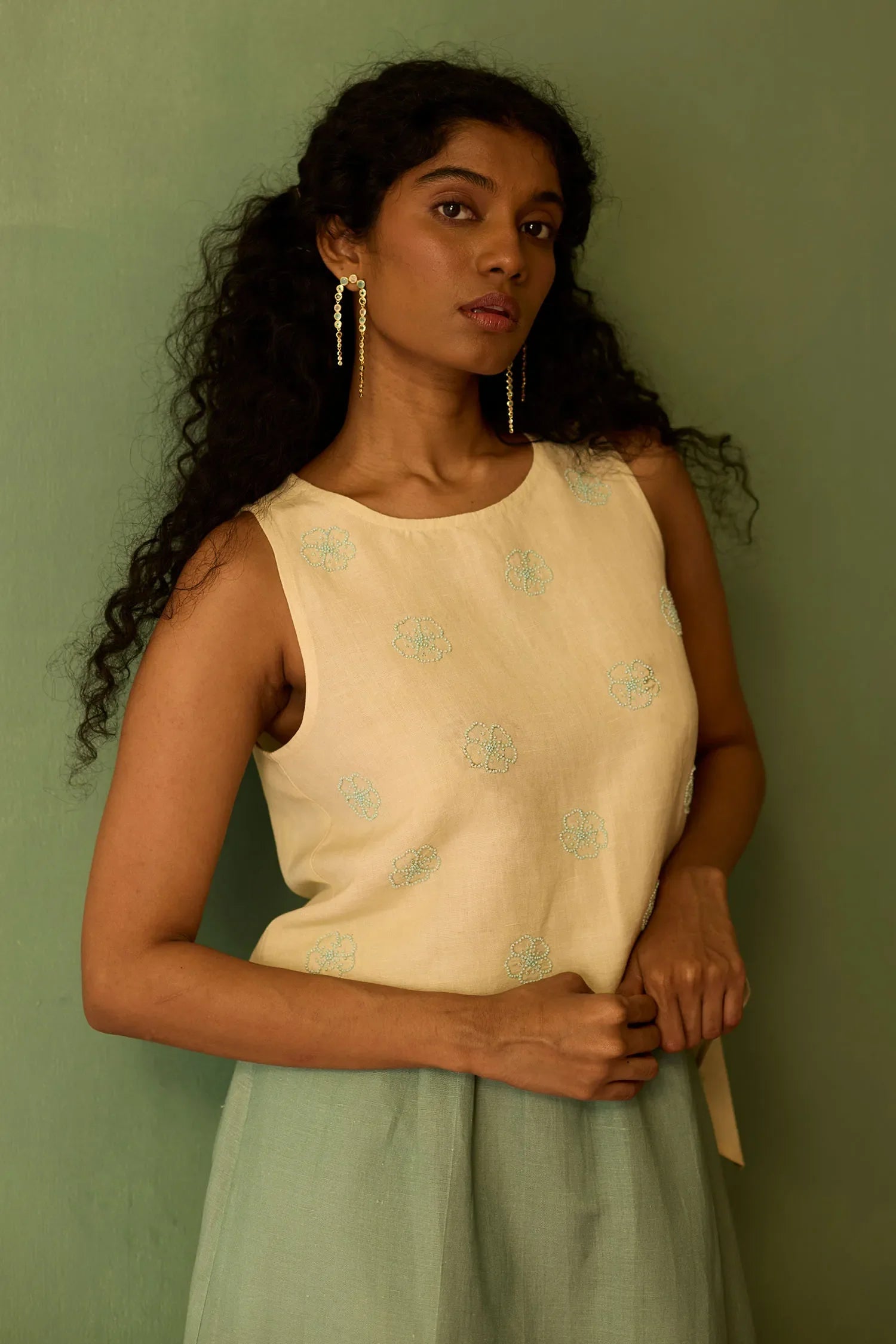 Hibiscus Anaar Asymmetrical Hem Co-ord Set