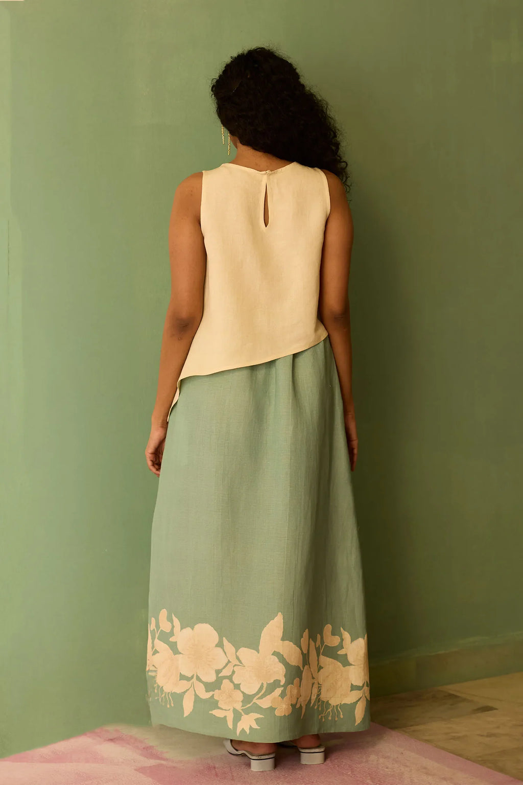 Hibiscus Anaar Asymmetrical Hem Co-ord Set