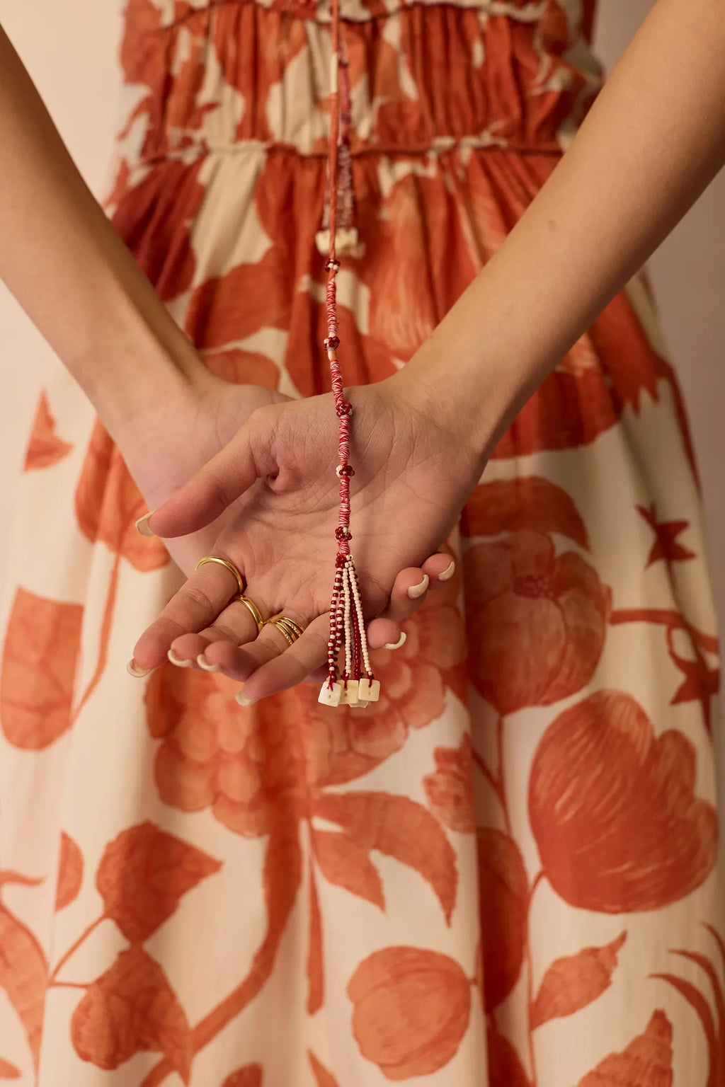 Hibiscus Anaar Smocked Bodice Maxi Dress - Coral