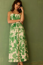Hibiscus Anaar Smocked Bodice Maxi Dress - Fern