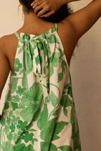 Hibiscus Anaar Gathered Sleeveless Maxi Dress - Fern