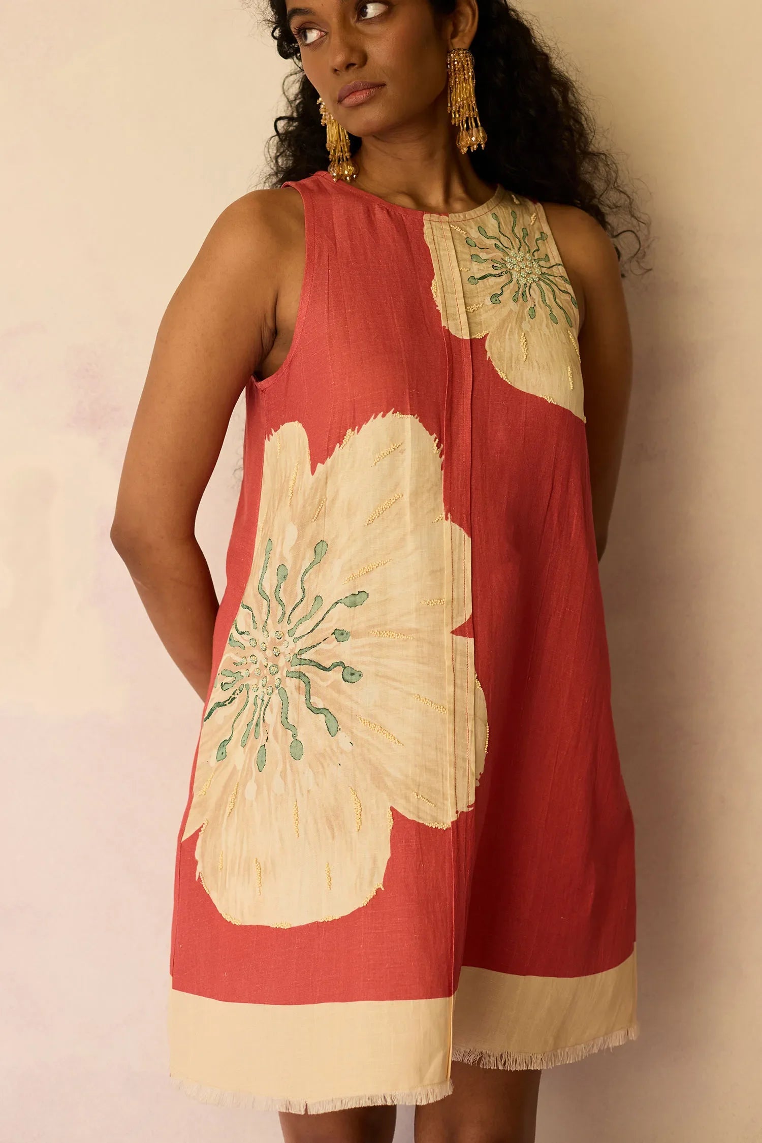 dress with embroidered yoke Embroidered Yoke Babydoll Dress