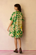 Hibiscus Anaar Bubble Mini Dress - Fern