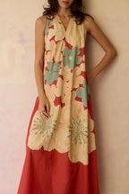 Hibiscus Anaar Soft Drape Maxi Dress - Coral