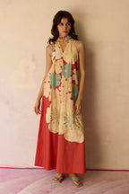 Hibiscus Anaar Soft Drape Maxi Dress - Coral