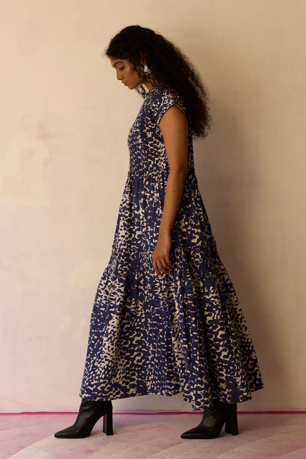 Dapple Hand-Painted Tiered Maxi Dress