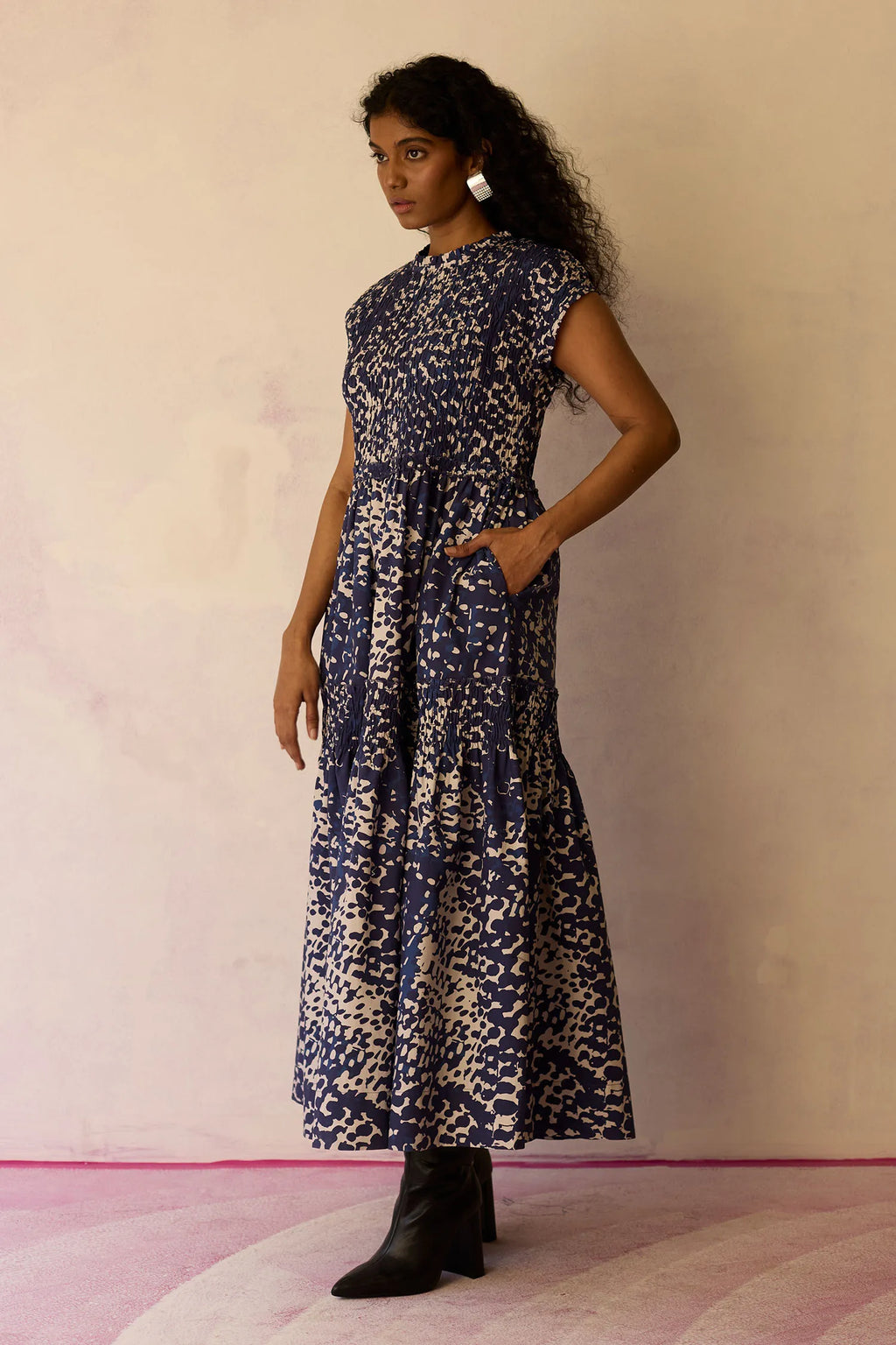 Dapple Hand-Painted Tiered Maxi Dress