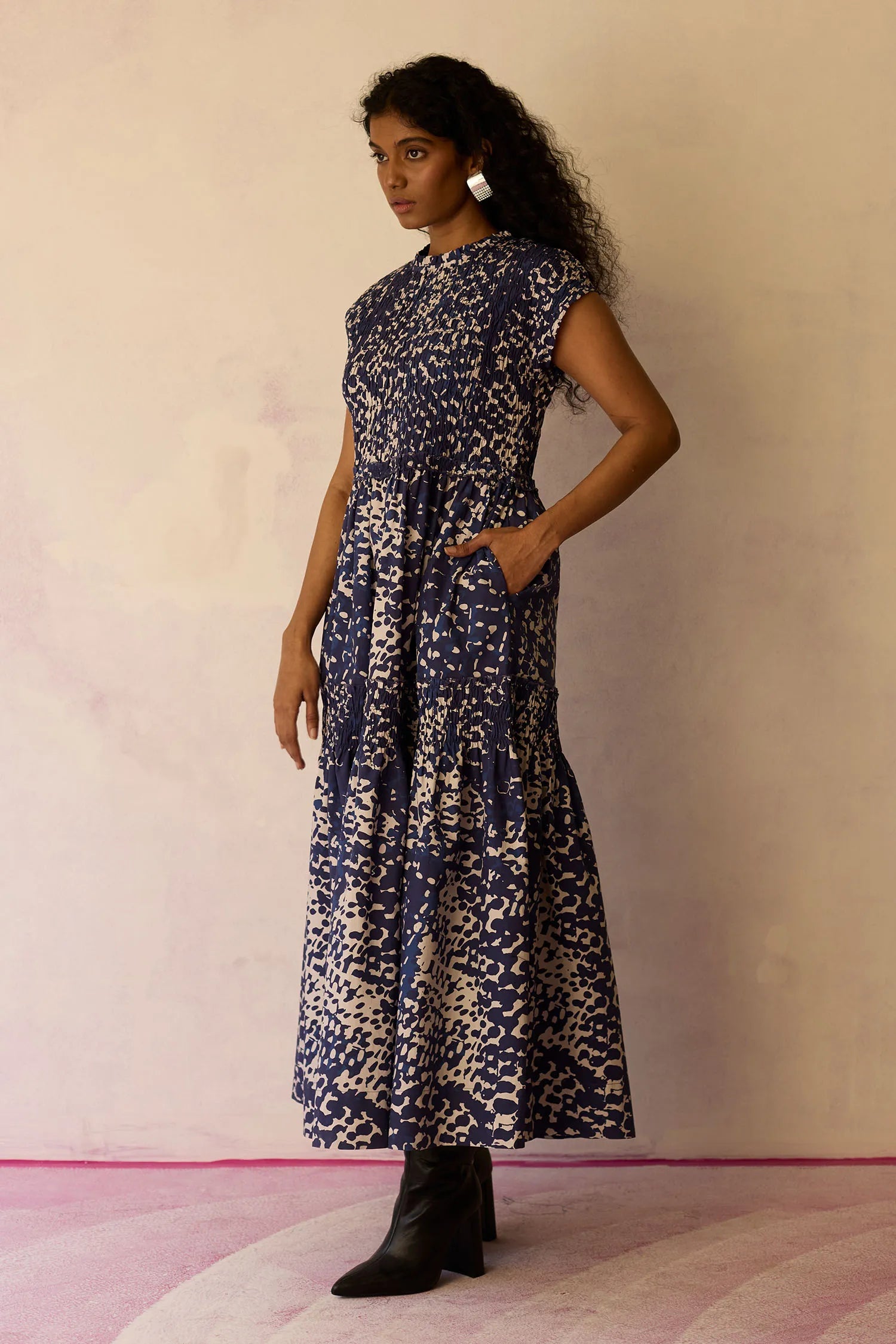 Dapple Hand-Painted Tiered Maxi Dress