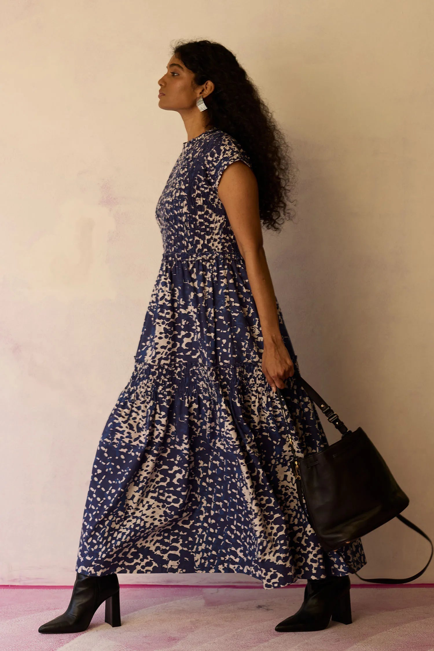 Dapple Hand-Painted Tiered Maxi Dress