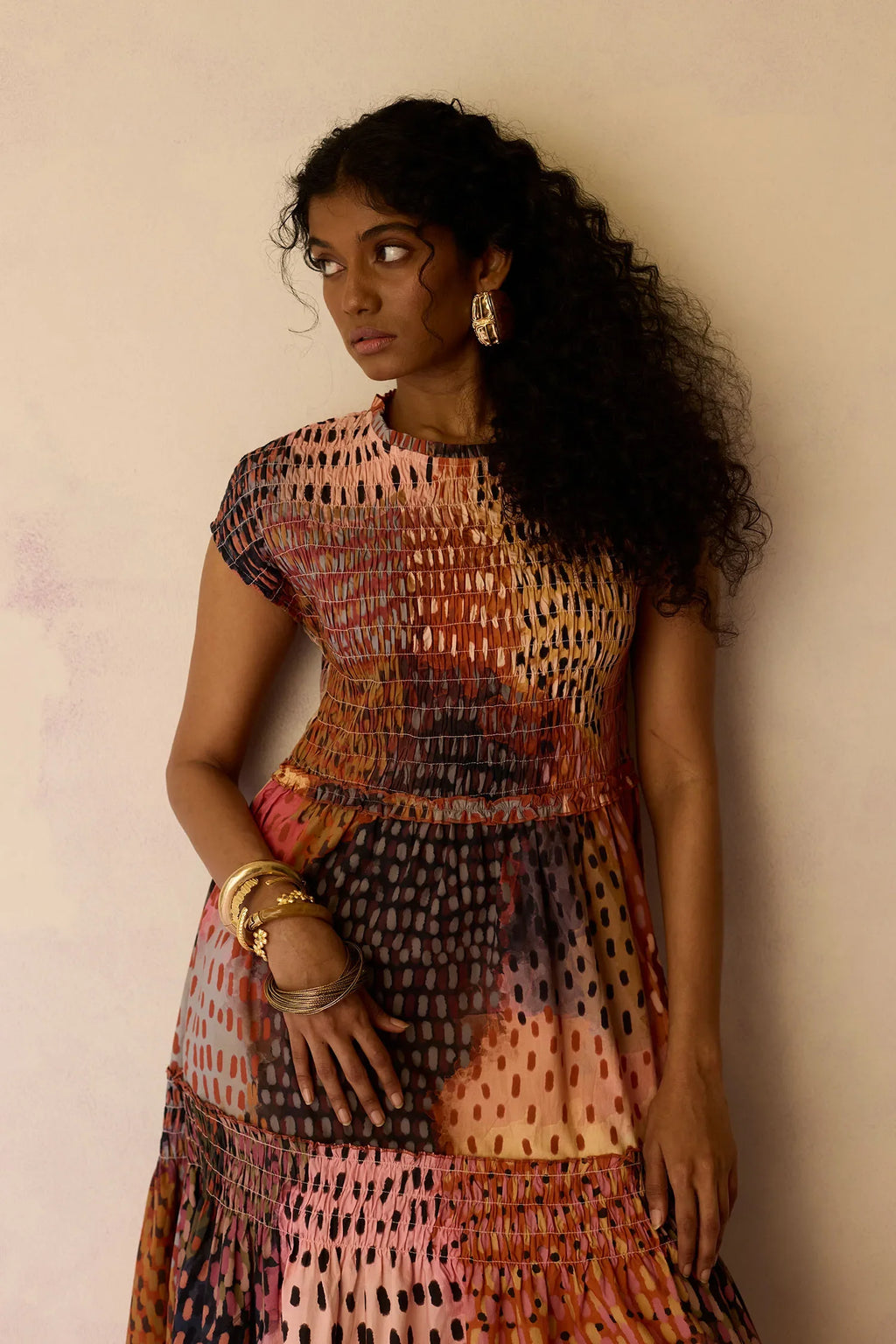 Ember Hand-Painted Tiered Maxi Dress