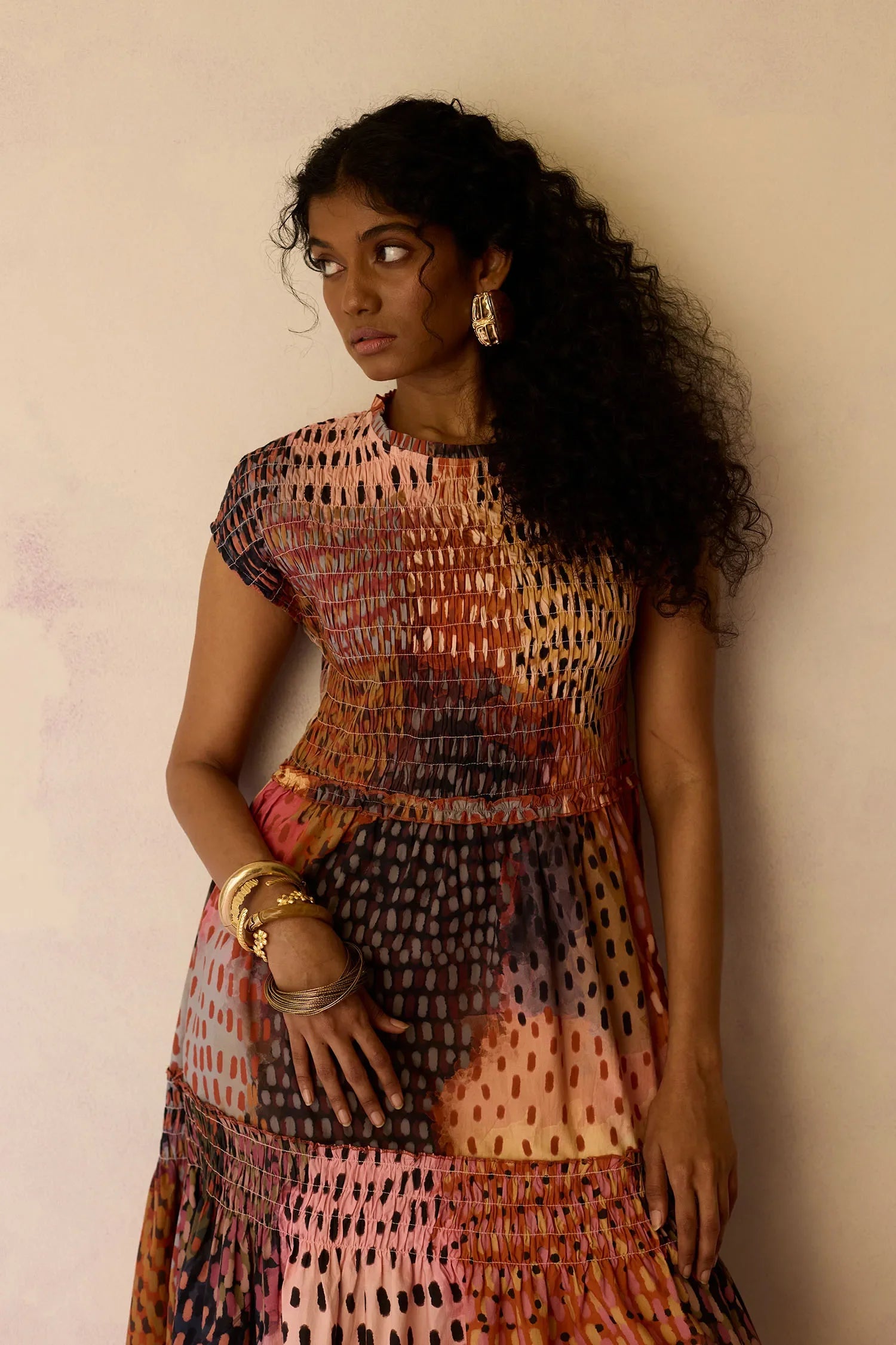 Ember Hand-Painted Tiered Maxi Dress