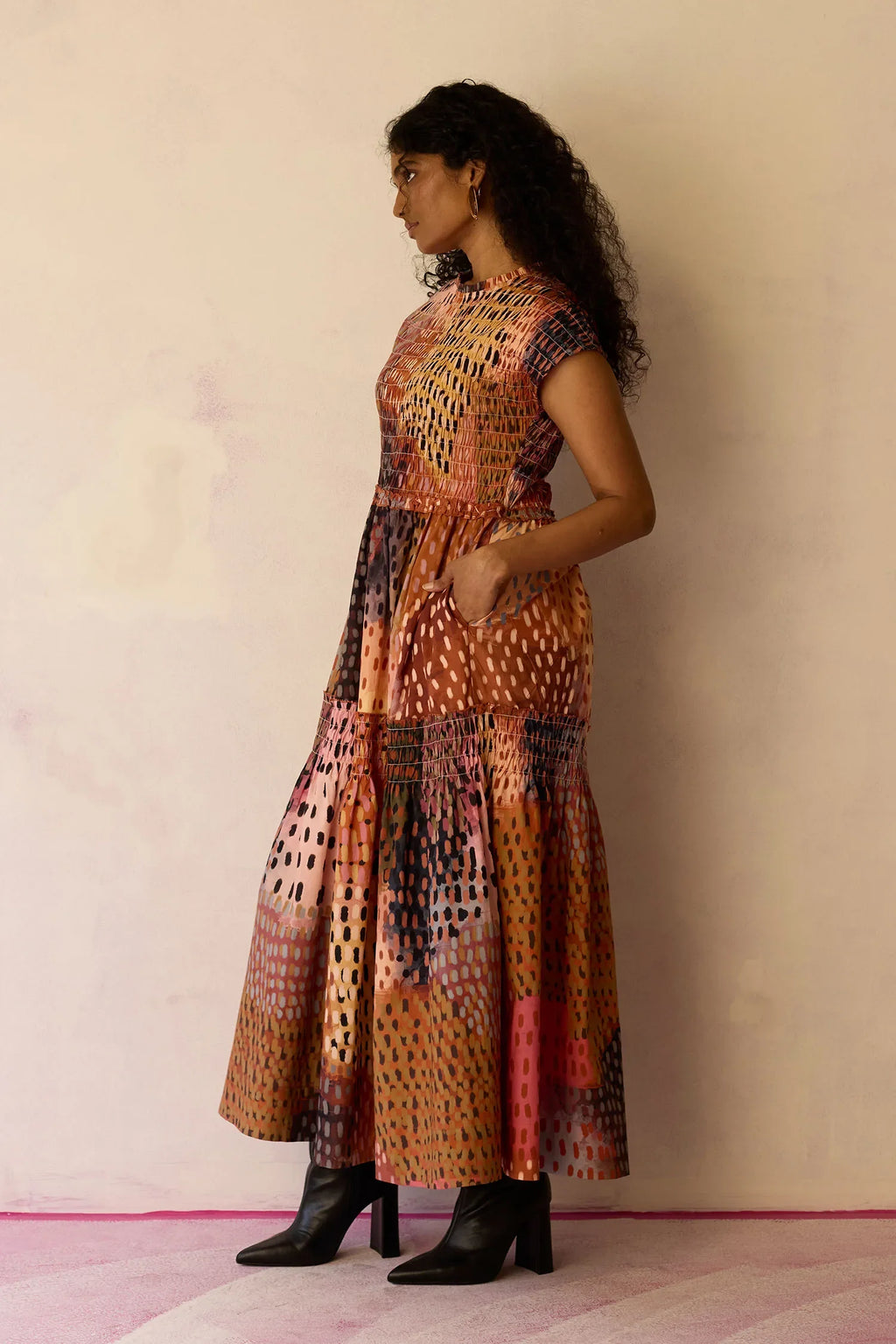 Ember Hand-Painted Tiered Maxi Dress
