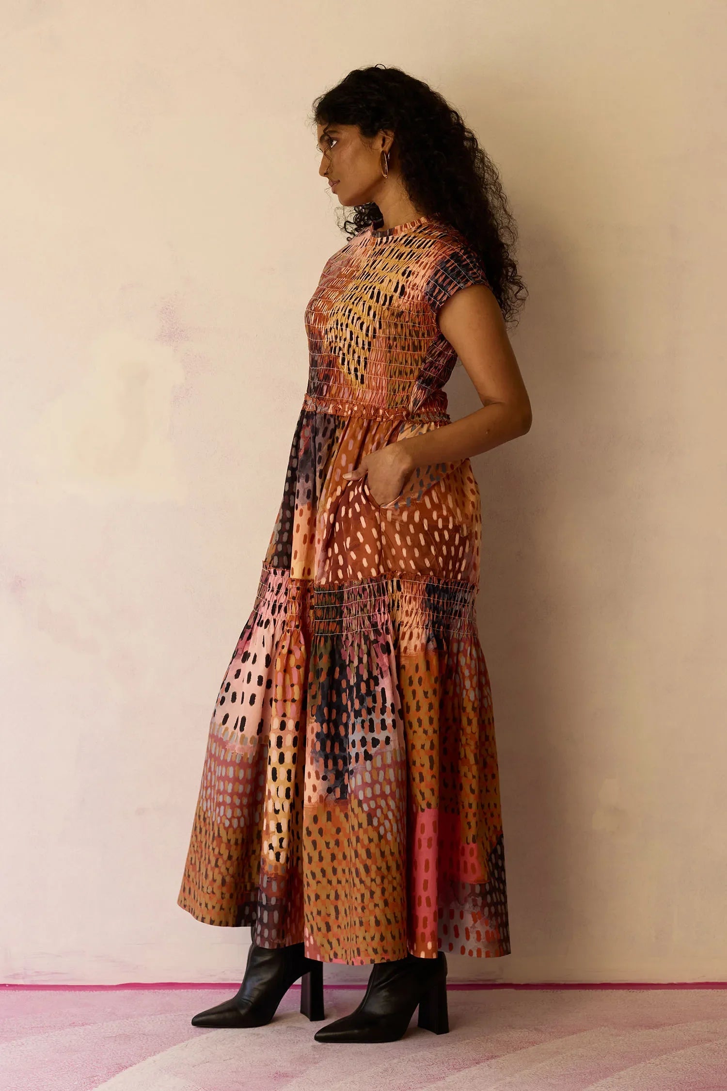 Ember Hand-Painted Tiered Maxi Dress