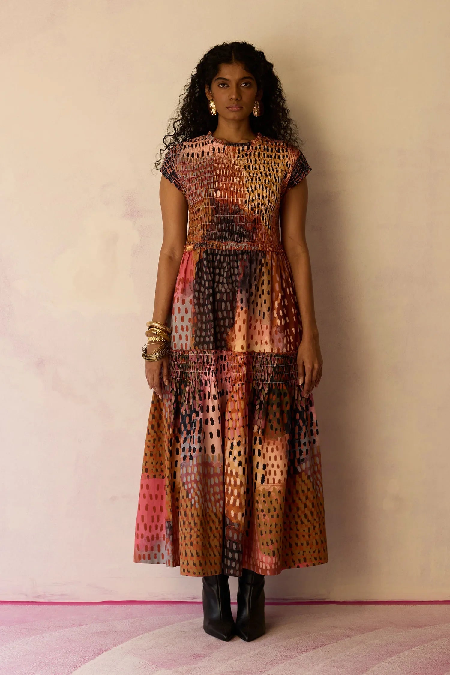 Ember Hand-Painted Tiered Maxi Dress