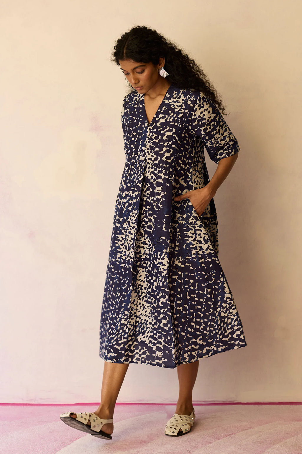Abstract Dapple Midi Dress