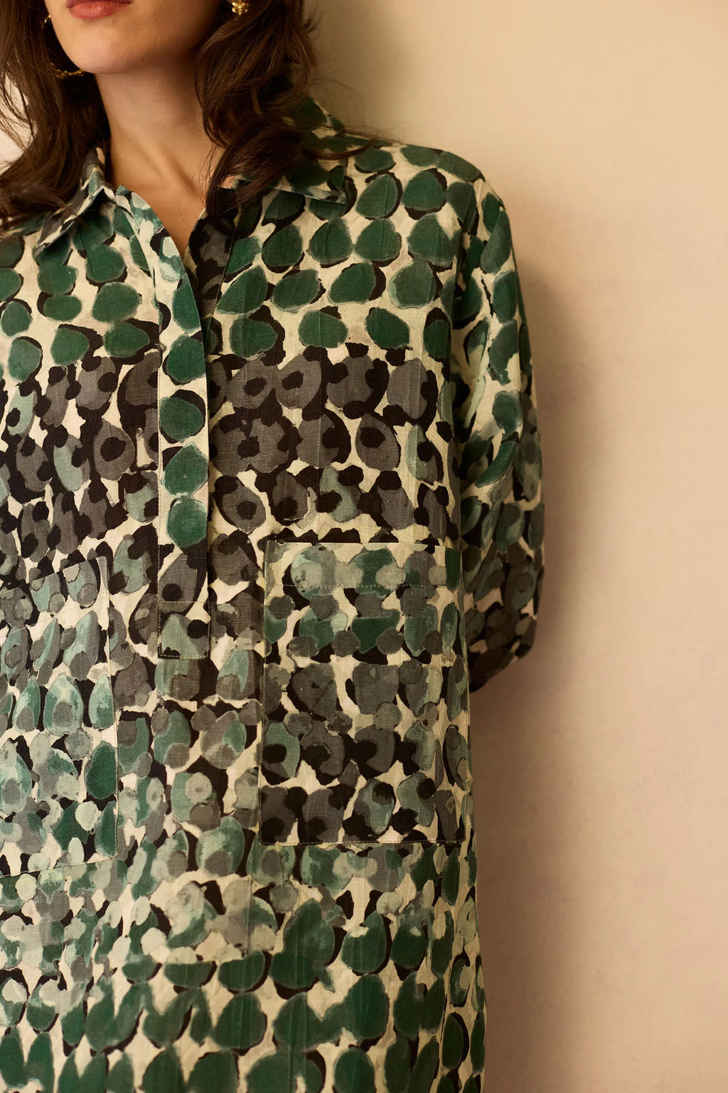 Moss Abstract Relaxed Dress