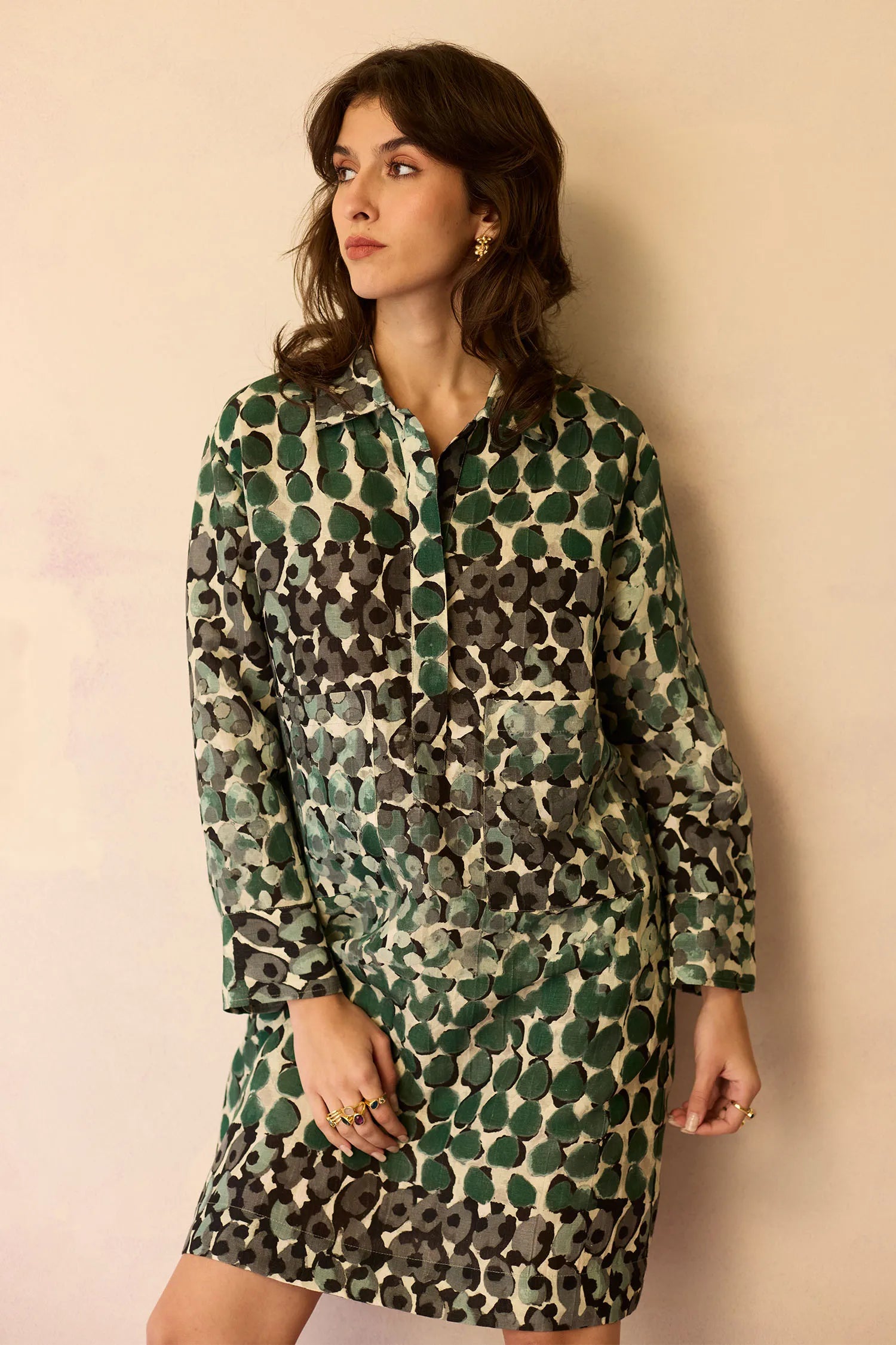 Moss Abstract Relaxed Dress