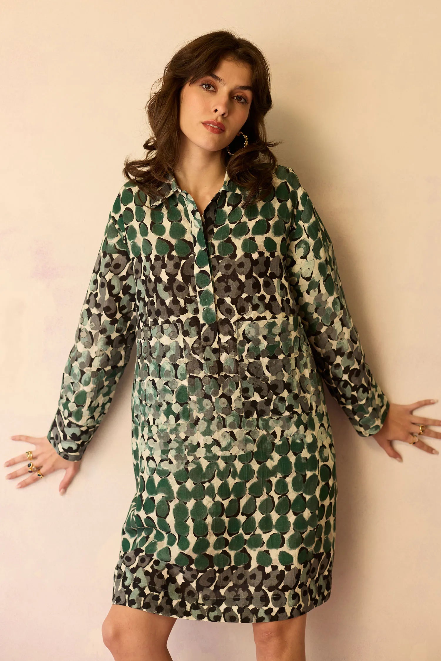 Moss Abstract Relaxed Dress