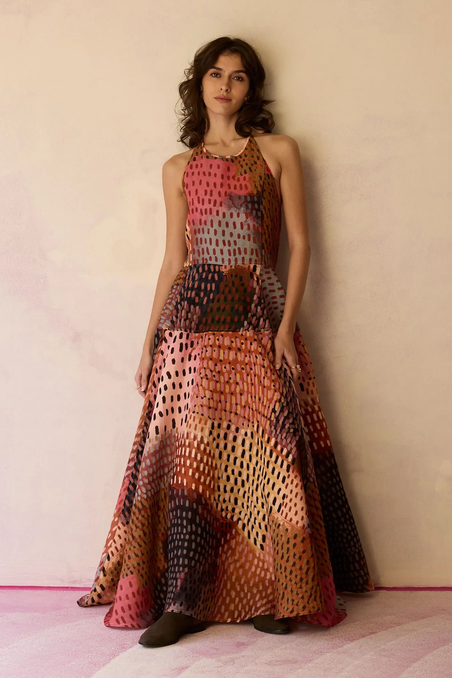Ember Halter Neck Sleeveless Maxi Dress
