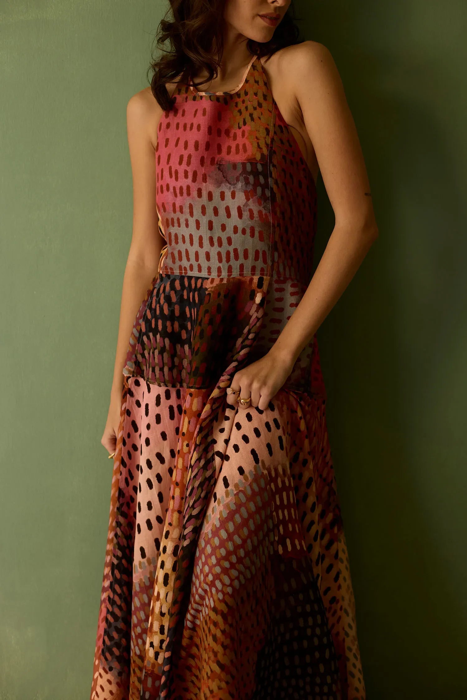 Ember Halter Neck Sleeveless Maxi Dress