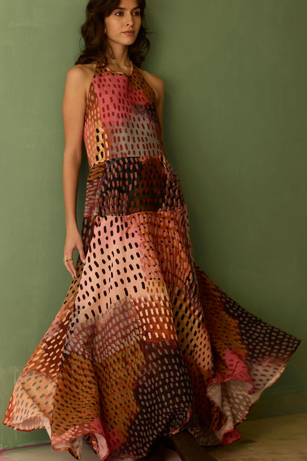 Ember Halter Neck Sleeveless Maxi Dress