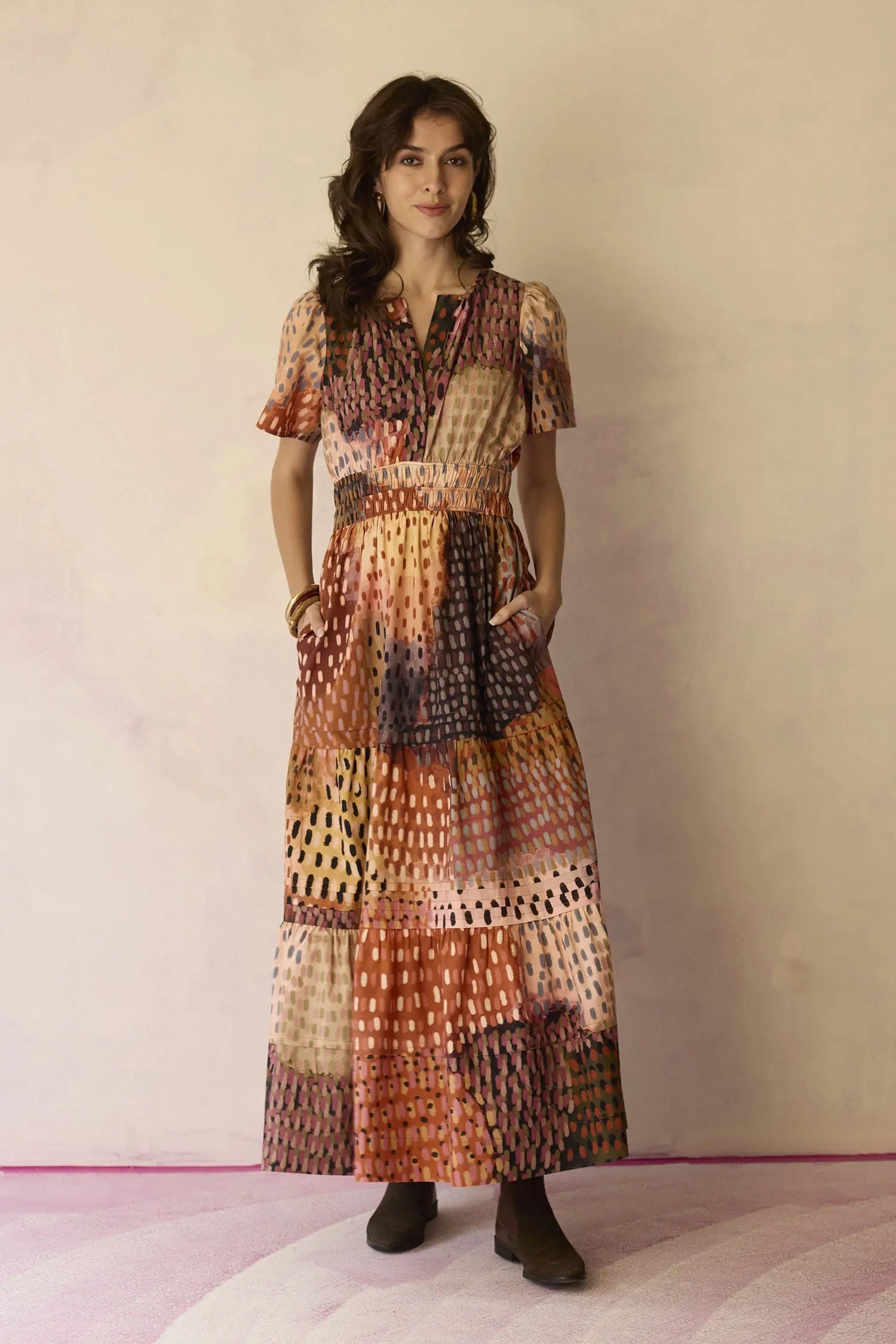 Ember Multi-tonal Tiered Maxi Dress