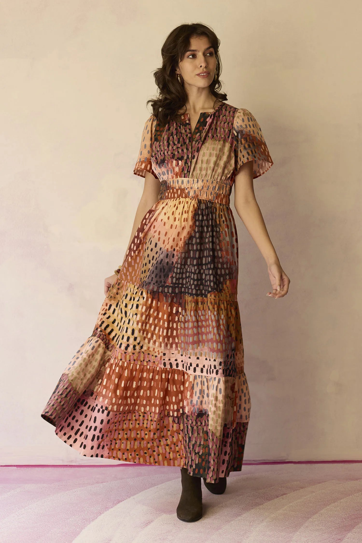 Ember Multi-tonal Tiered Maxi Dress