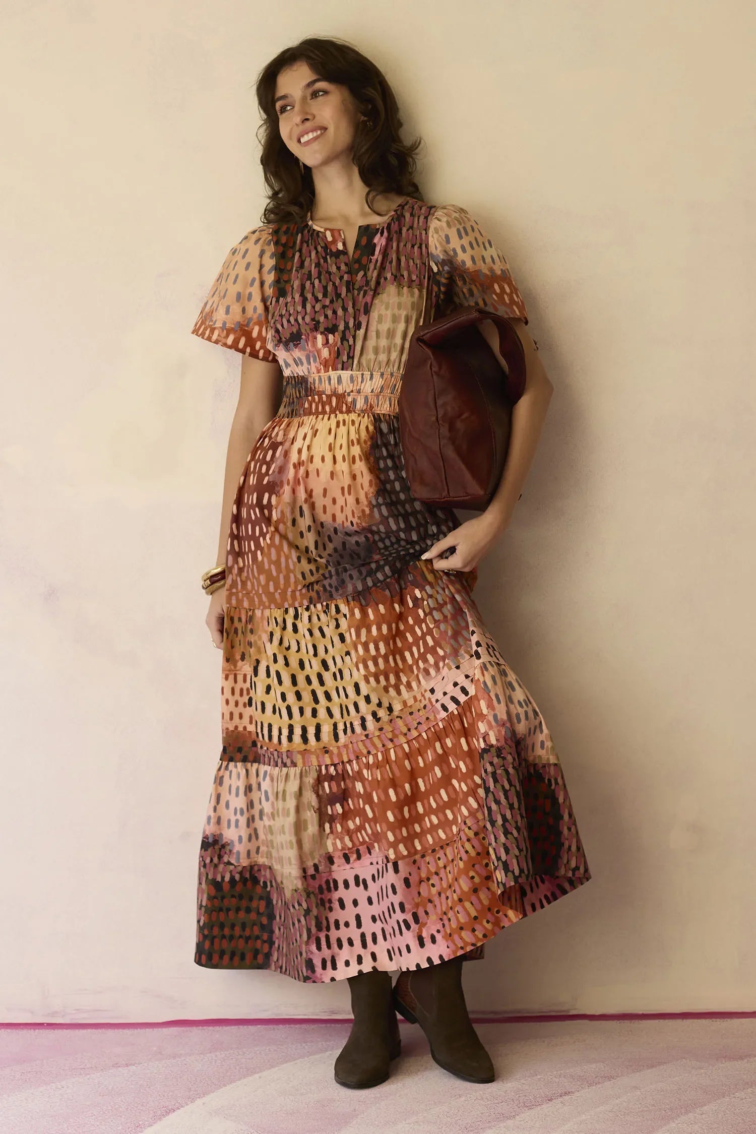 Ember Multi-tonal Tiered Maxi Dress