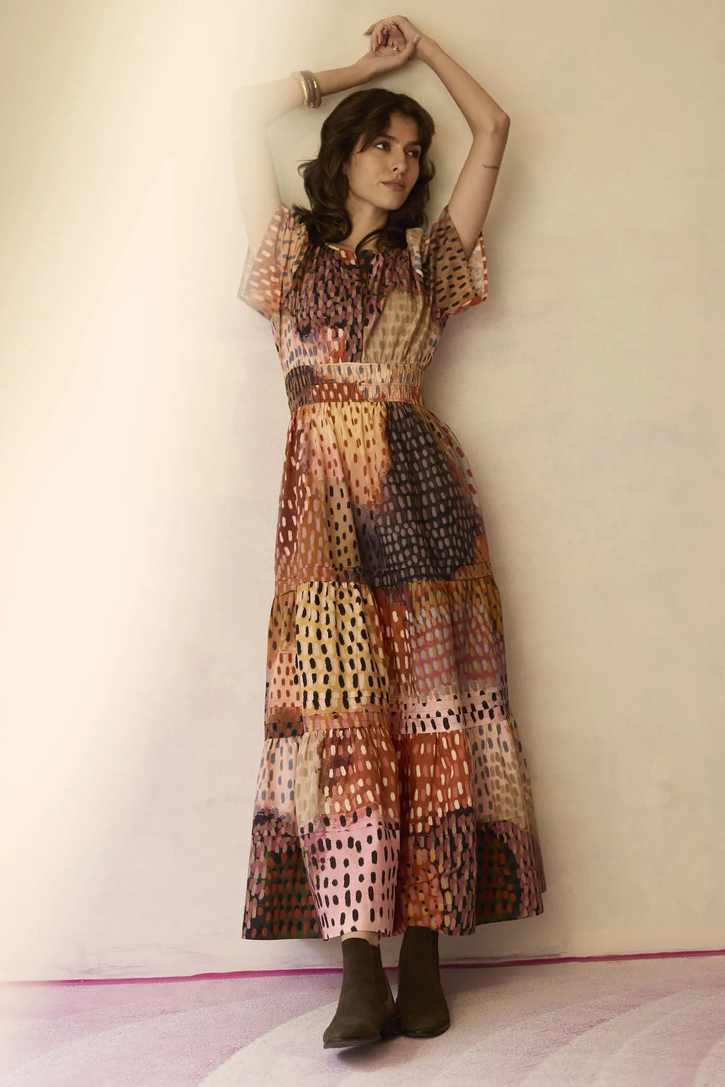 Ember Multi-tonal Tiered Maxi Dress