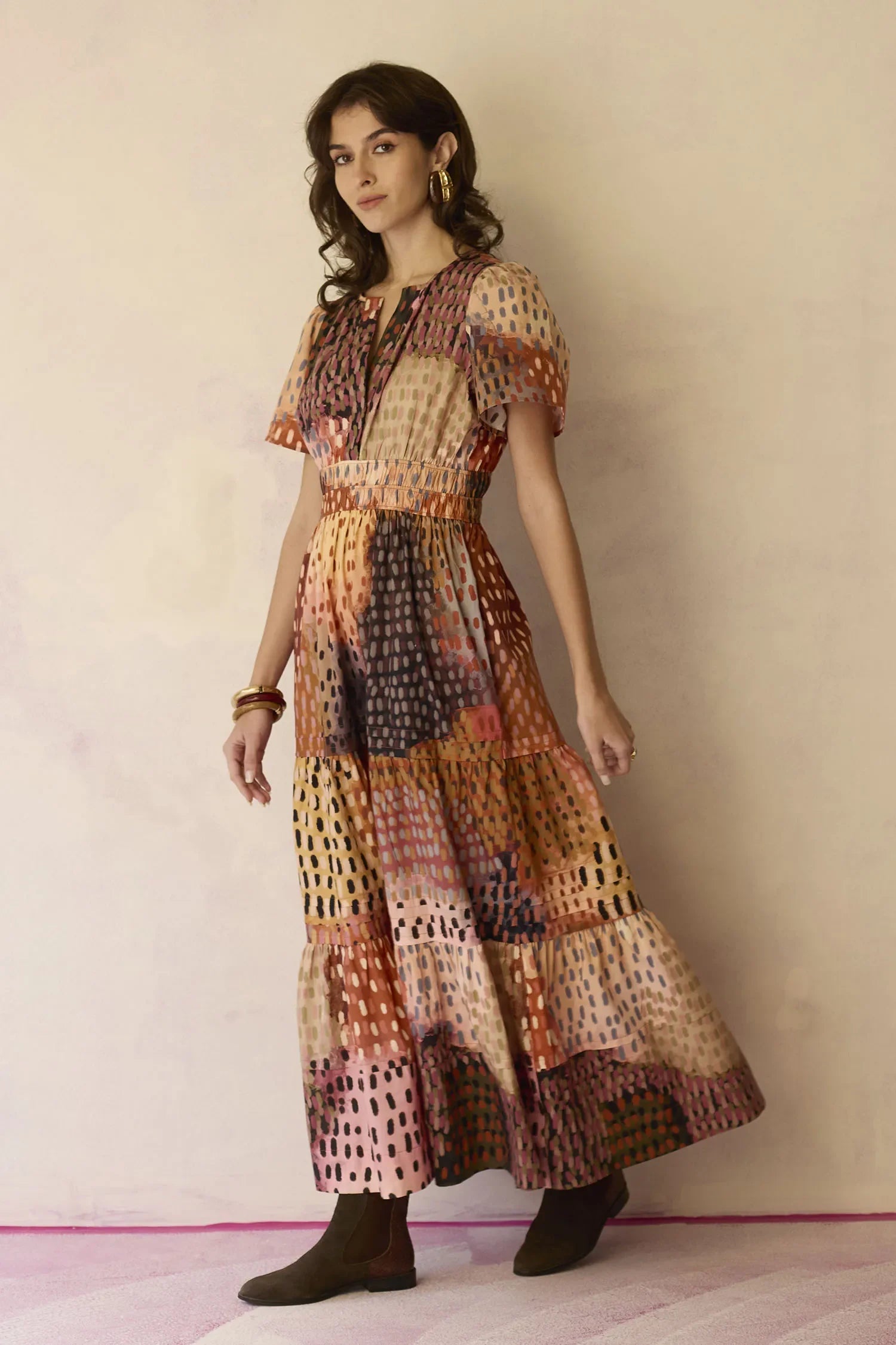 Ember Multi-tonal Tiered Maxi Dress