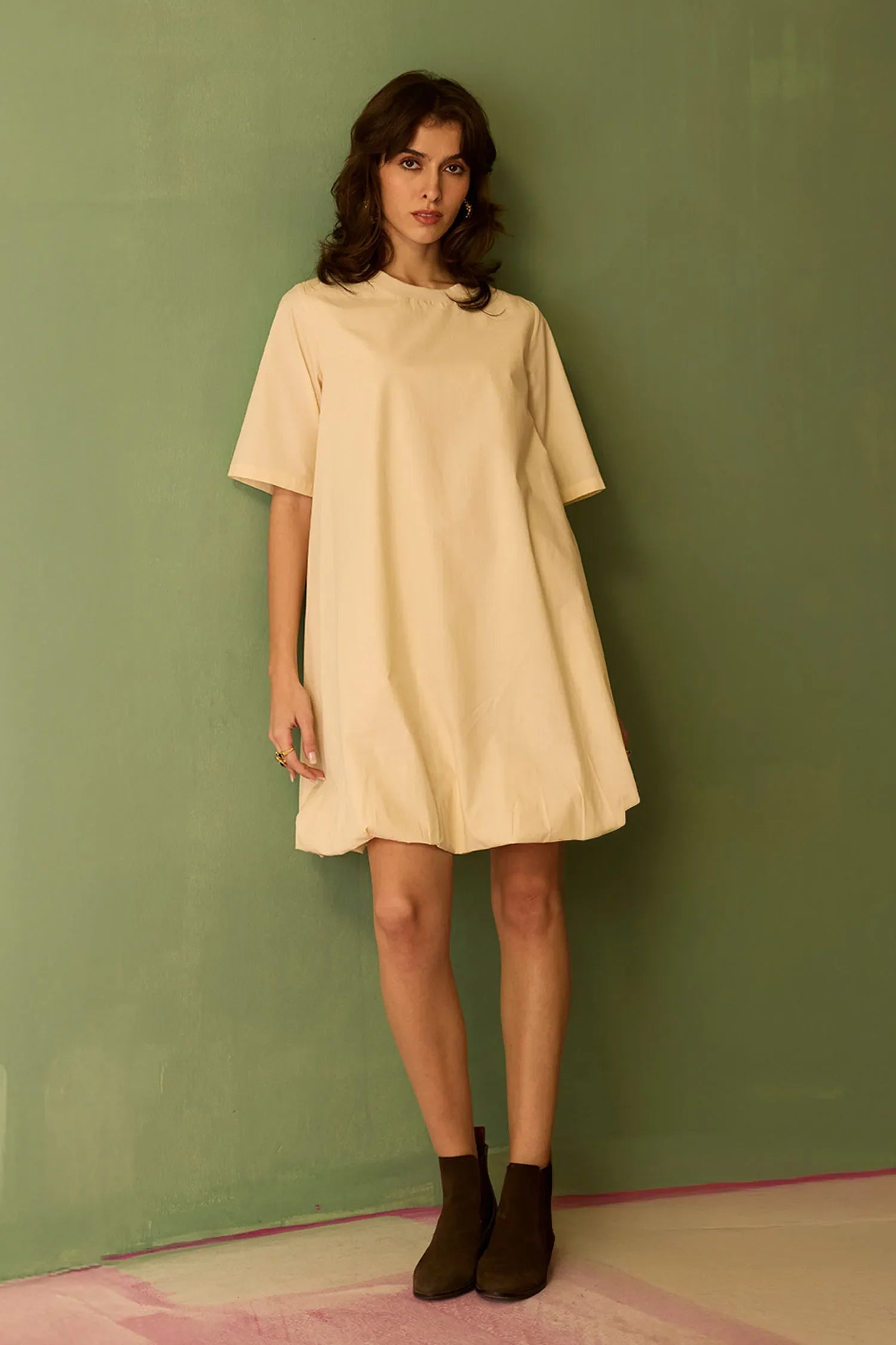 Ivory Bubble Mini Dress
