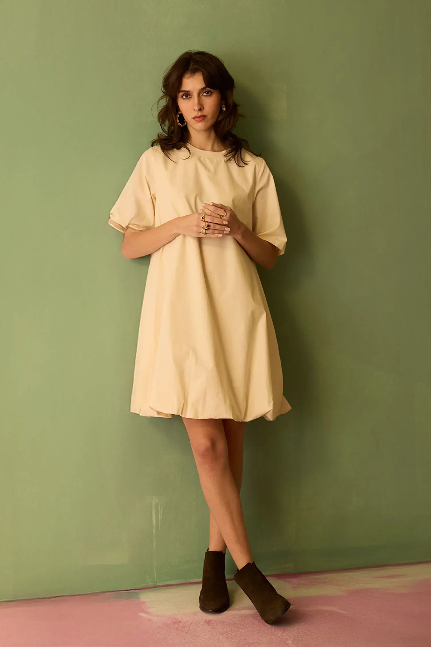 Ivory Bubble Mini Dress