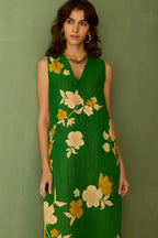 Hibiscus Anaar V-Neck Co-ord Set - Fern