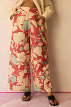 Hibiscus Anaar Pants - Coral